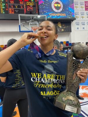 Kiah Stokes Euroleague basketball champion